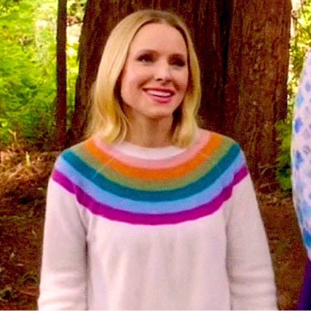 “Aqua” Rainbow Cashmere Sweater (S)